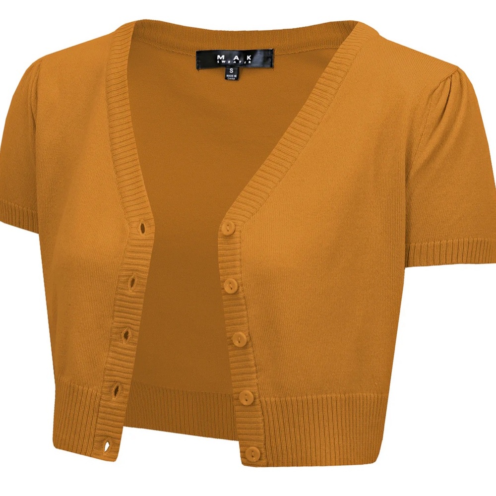 Vintage style Women's Mustard Yellow Button-Up Cardigan Sweater